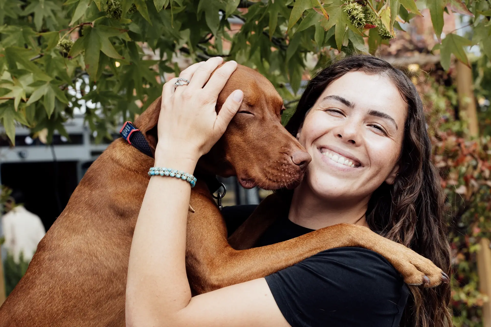 Jasper with his owner during Residential Training in Berkshire